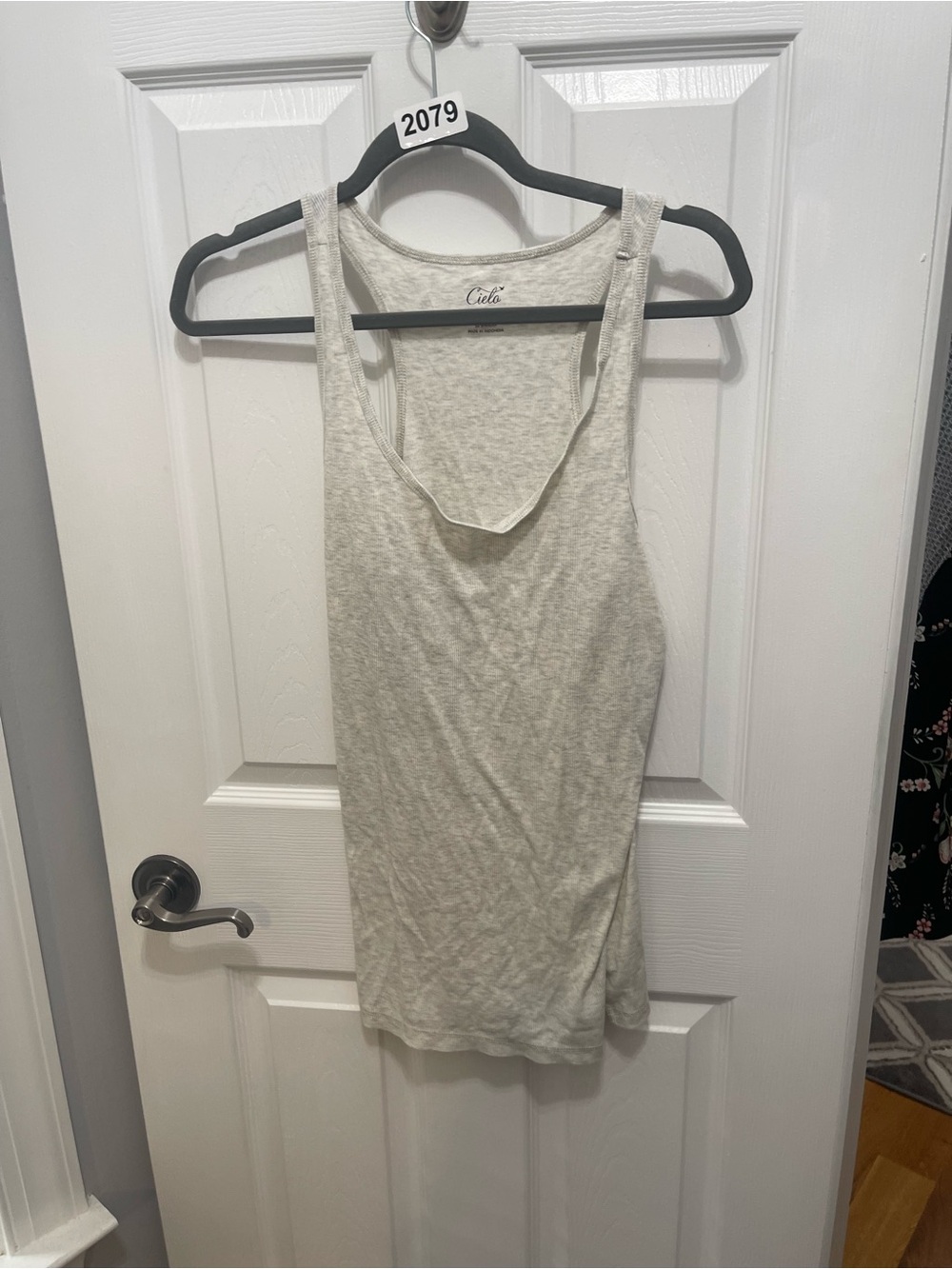 Cielo Light Heather Gray Scoop Racerback Tank